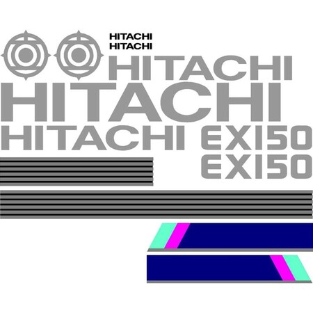 Aftermarket Hitachi EX150 Excavator Decal Set HTEX150-1DECALSET